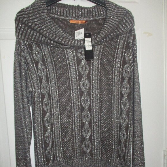 Belldini Cowl Neck Sweater Size Medium (Color Pewter) - Picture 1 of 8